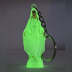 Glow in the dark Mother Mary keychain